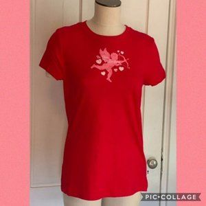 Valentines Day Red Shirt Pink Cupid Be Mine Valentine